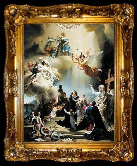 framed  Jean Charles Tardieu Allegory in Honour of the Birth of Henri de France, ta009-2
